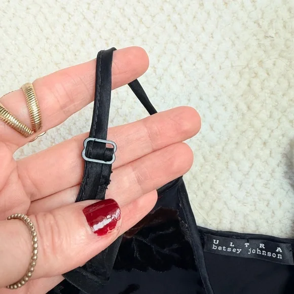 RARE Y2K Betsey Johnson ULTRA silk velvet Mini Dress - Picture 5 of 5